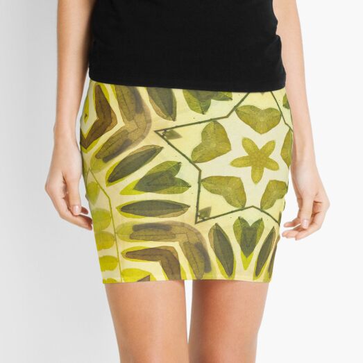 Green leaves 2 Mini Skirt