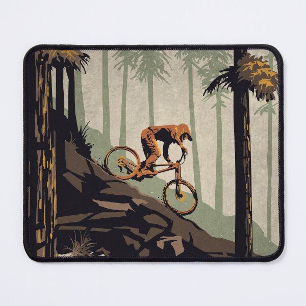 Retro Scenic Mountain Bike Poster Art: Think Outside, No Box Required! Mouse Pad