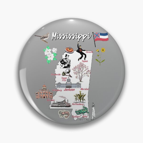 Item preview, illustrated Map of Mississippi in US with the major Cities and symbols designed and sold by mashmosh.
