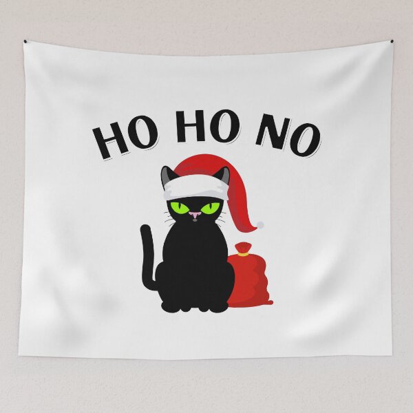 Item preview, HO HO NO Black Cat Grumpy Funny Trending Christmas Gift Stickers and Shirts designed and sold by BoomDesignsUS.