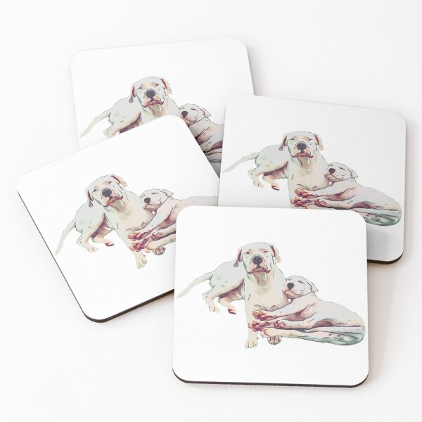 Item preview, Two Cartoon Dogo Argentino design designed and sold by BayRosePets.