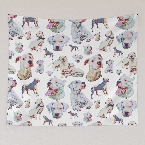 Item preview, Cartoon Puppy Dogo Argentino pattern design designed and sold by BayRosePets.