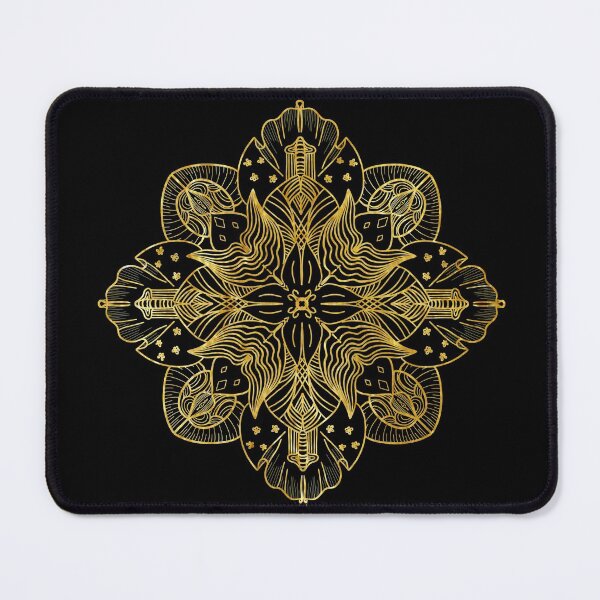 Item preview, golden gold pattern 2 koi fish inspired magic book designed and sold by tenkenryujin.