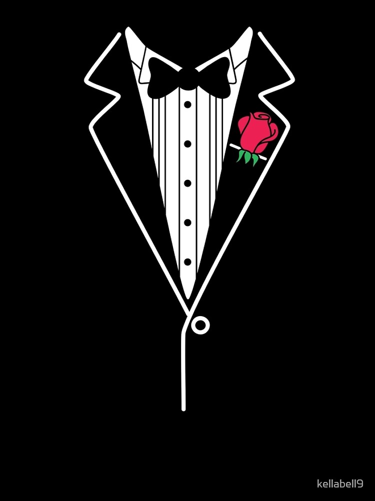 Funny tuxedo costume with rose and red tie Halloween Gift Essential T-Shirt  by Jelisandie