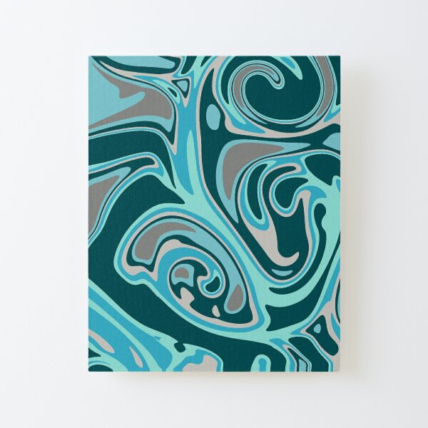 Green Abstract Swirls Canvas Mounted Print