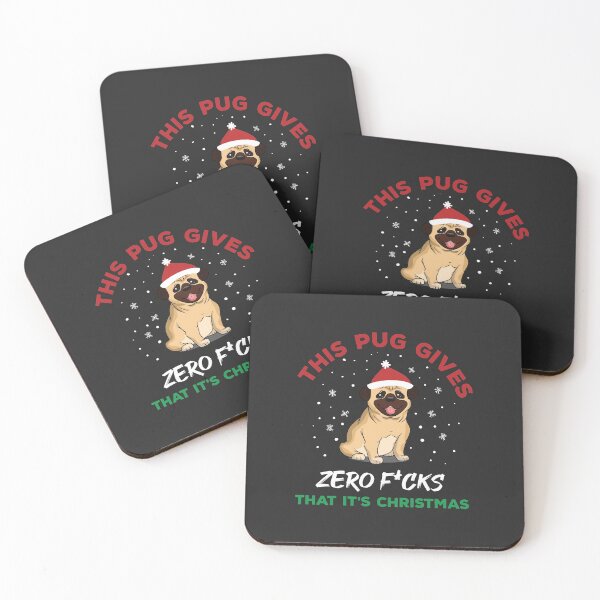 Item preview, This Pug Gives Zero F*cks That It's Christmas designed and sold by Vexel Studio.