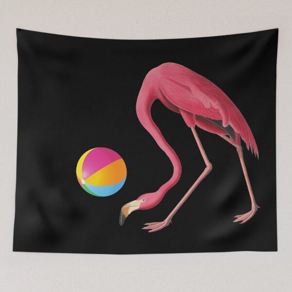 Item preview, Vintage Pink Flamingo: Beachball Player designed and sold by OutofFocusShop.