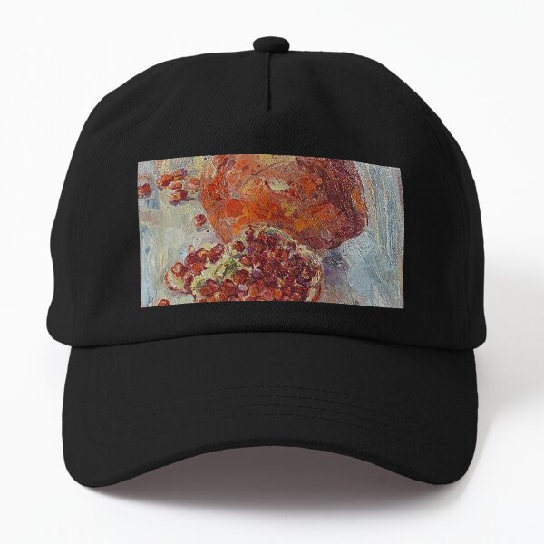 JUICY RIPE BEAUTIFUL POMEGRANATE IN AN OIL PAINTING. Dad Hat