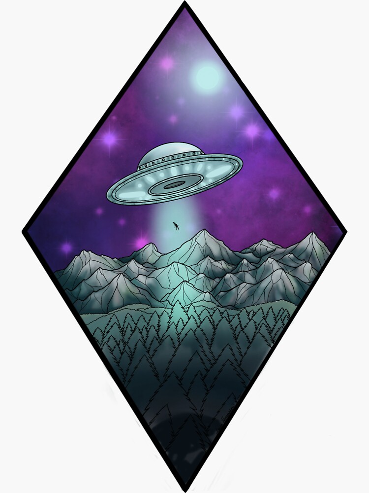 Thumbnail 3 of 3, Sticker, Diamond Abduction designed and sold by MarylandMUFON.