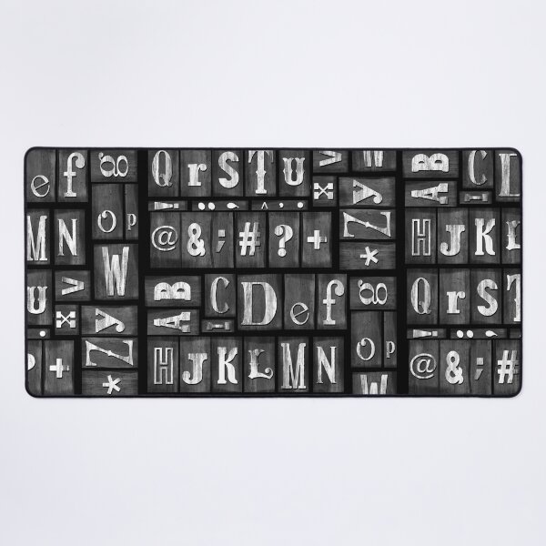 Item preview, Alphabet Letter Print Blocks Black and White Pattern designed and sold by Quick Brown Fox Canada.