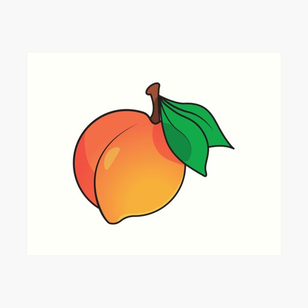 Peach Bum, Clip Art Fruits, Fruit Art Print, Inappropriate