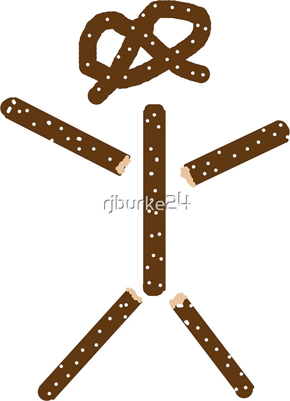 "Pretzel Stick Man" Stickers by rjburke24 Redbubble