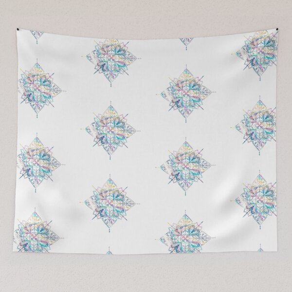 Item preview, mermaid flowery halo magic circle art pattern  designed and sold by tenkenryujin.