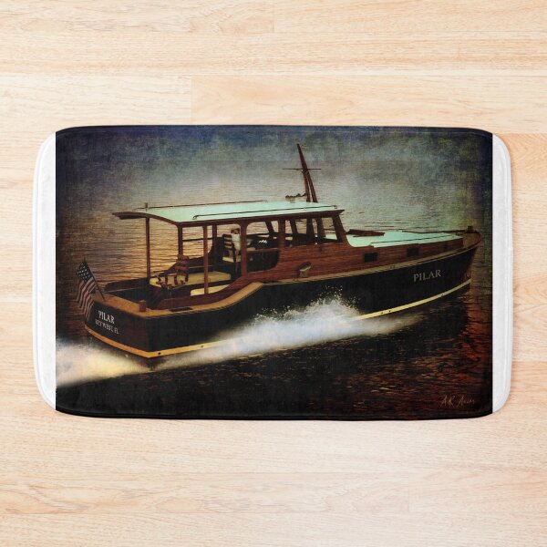 Item preview, Ernest Hemingway Pilar Boat with American Flag designed and sold by artBeatandSoul.