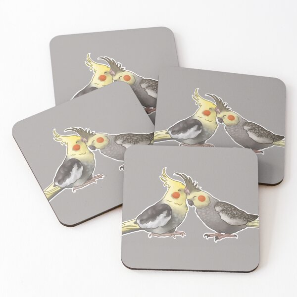 Item preview, Preening Cockatiels designed and sold by AdoraBirdArt.