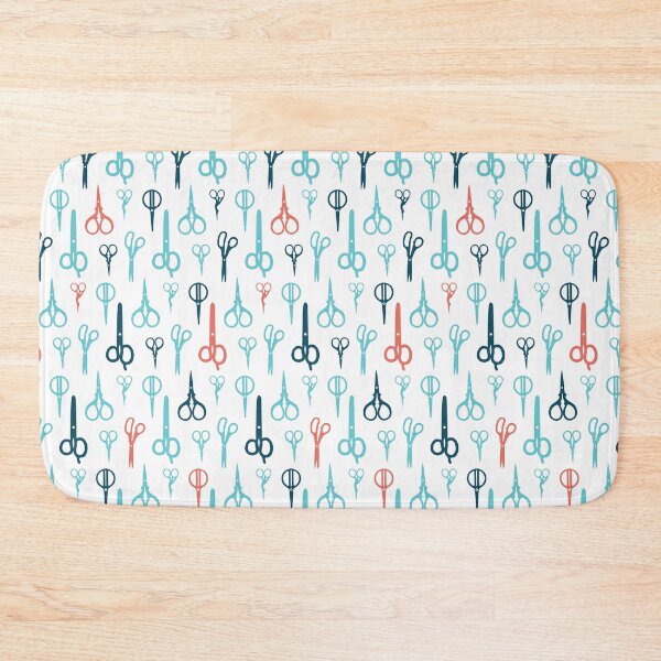 Item preview, Scissors pattern blue and red on white designed and sold by boozkova-vorona.
