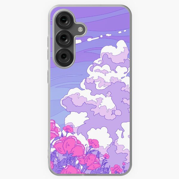 Item preview, The purple sky, summer clouds and the red flowers designed and sold by AnGoArt.