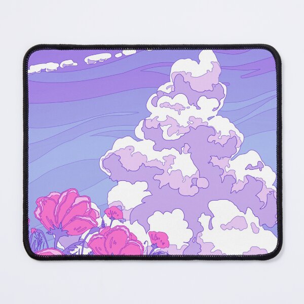 Item preview, The purple sky, summer clouds and the red flowers designed and sold by AnGoArt.