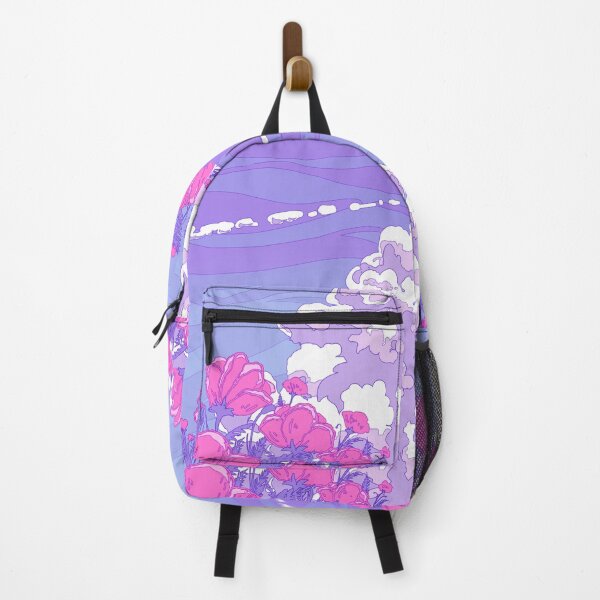Item preview, The purple sky, summer clouds and the red flowers designed and sold by AnGoArt.