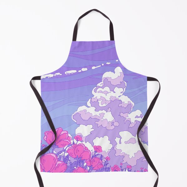 Item preview, The purple sky, summer clouds and the red flowers designed and sold by AnGoArt.