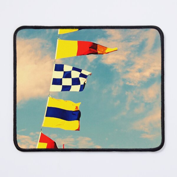 Artikelvorschau, Marinesignalflaggen auf einem drastischen Himmel backround. entworfen und verkauft von IaroslavB.