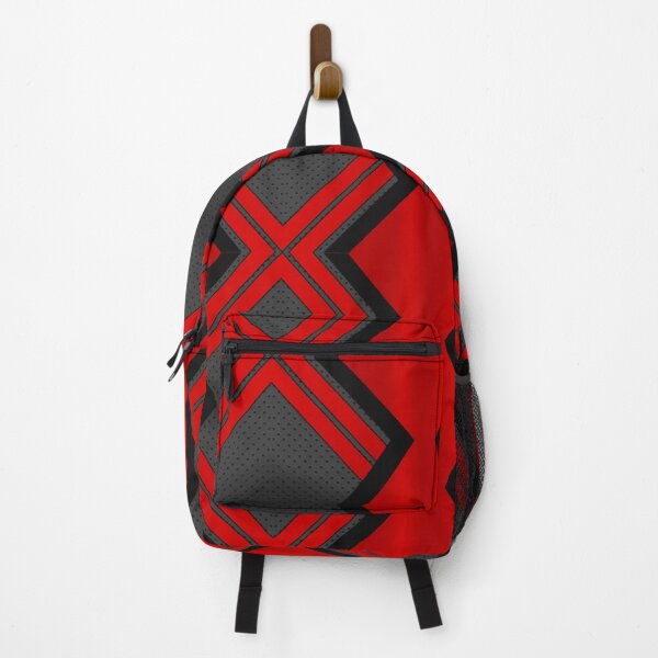 Item preview, Stylish red geometric design with a black border and a perforated grid background designed and sold by velisani.