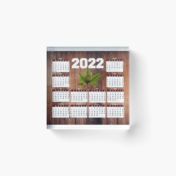 Item preview, Wood Photo Background Annual 2022 Calendar designed and sold by PinkPandaDesign.