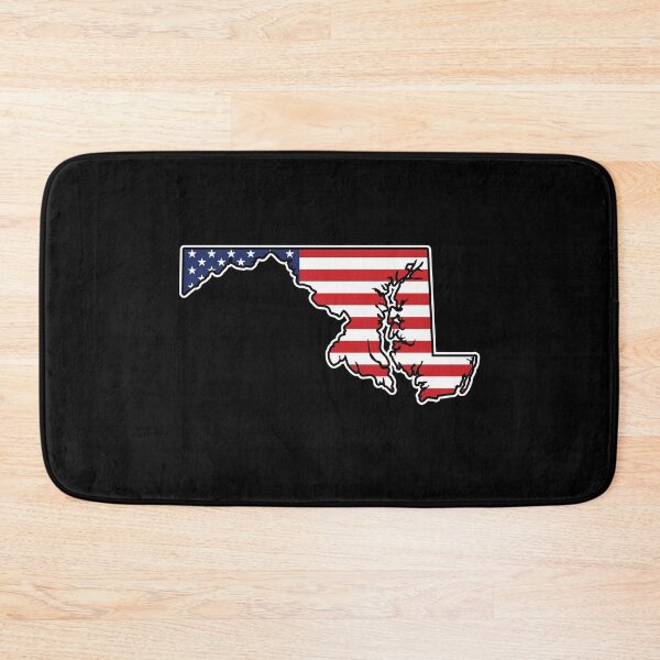 Item preview, Maryland State Shape with American Flag for Marylanders designed and sold by MarylandStyle.