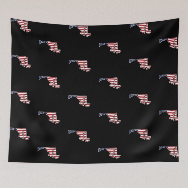 Item preview, Maryland State Shape with American Flag for Marylanders designed and sold by MarylandStyle.