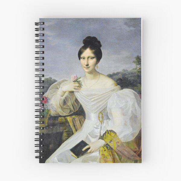 Item preview, Mona Lisa dressed as "A lady in a white dress and shawl before a Viennese landscape." designed and sold by brushandframes.