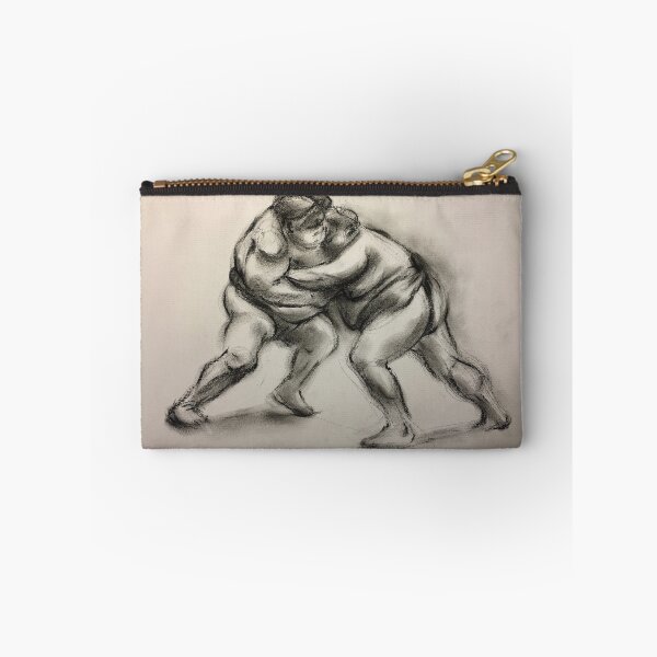 Item preview, Sumo #1 - Sumo wrestlers charcoal drawing on paper designed and sold by Rebecca Rees.