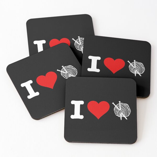 Item preview, I Heart Love Knitting designed and sold by Cat Lady Designs.