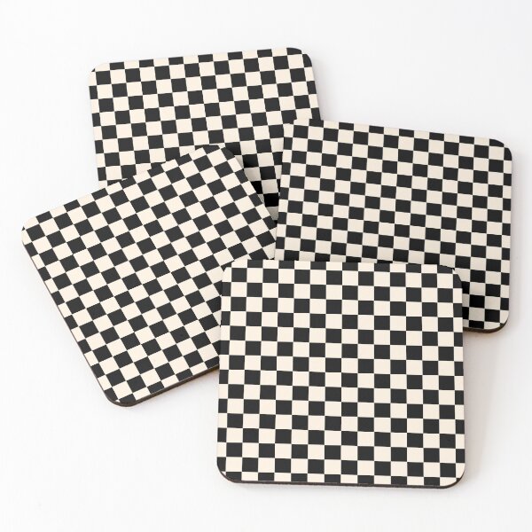 Item preview, Checkerboard Mini Check Pattern in Black and Almond Cream designed and sold by kierkegaard.