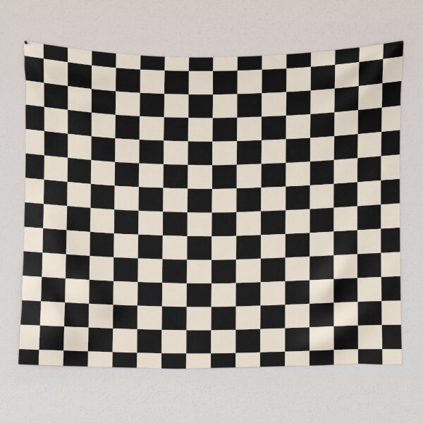 Item preview, Checkerboard Mini Check Pattern in Black and Almond Cream designed and sold by kierkegaard.