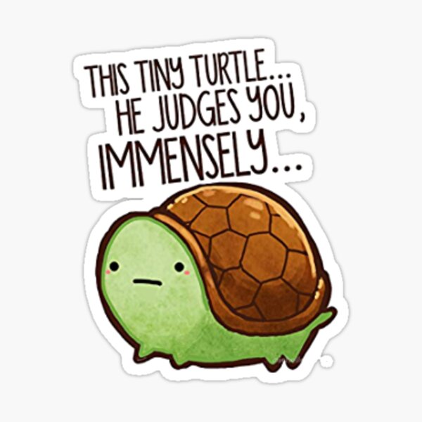 This turtle.. he judges you. Sticker Sticker