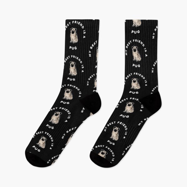Item preview, "My Best Friend is a Pug" cute Pug Dog white lettering designed and sold by LindaCooke.