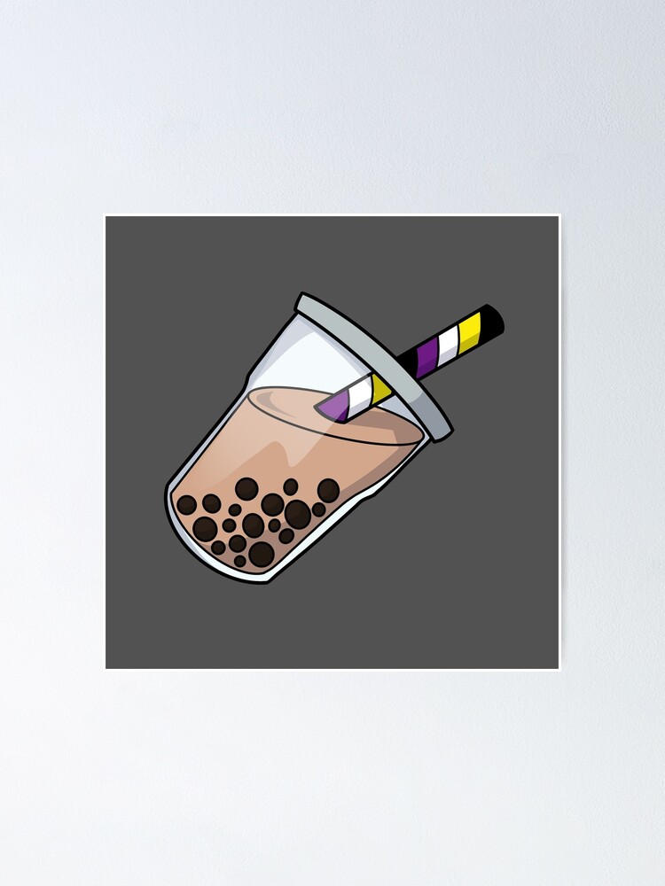 Let’s Get Boba Tea Nonbinary Pride Poster For Sale By Littlesquid Redbubble