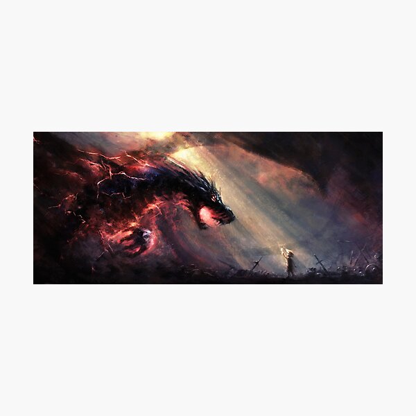 Innocence - dragon digital art Photographic Print