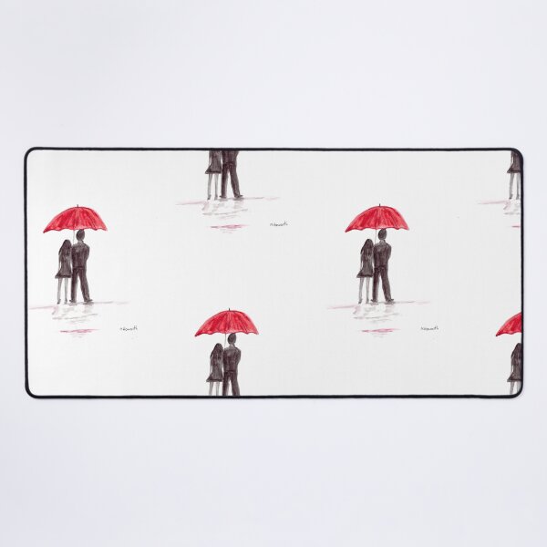 Item preview, Love couple with red umbrella designed and sold by Artbymonika.