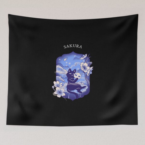Item preview, Cat Sakura Blossom Blue designed and sold by narilex.