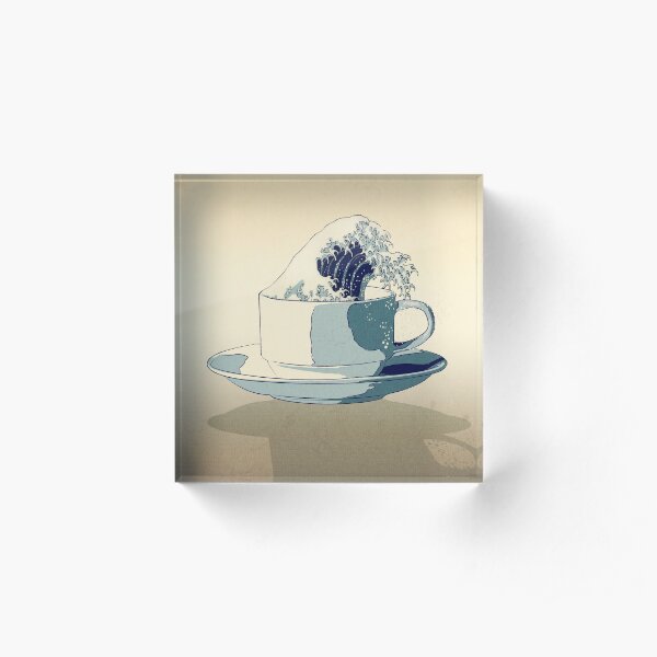 Storm in a Teacup - Tsea-nami! Acrylic Block