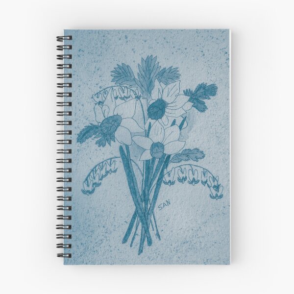 Item preview, Dutchman's Breeches and Daffodil Watercolor In China Blue designed and sold by TurnipWilson.