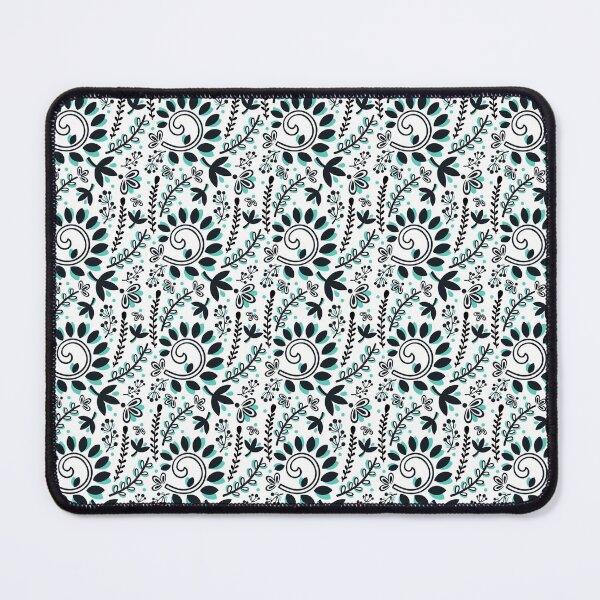 Item preview, Vine and Leaf Motif Pattern (Black and Turquoise) designed and sold by Christina Wannachaiwong.