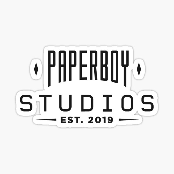 "Paperboy Studios largeform logo" Sticker for Sale by curleyjayhawk Redbubble
