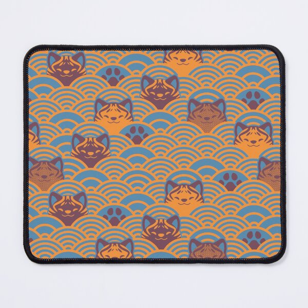 Item preview, Japanese Waves and Kais - Modern Blue and Orange designed and sold by KaijuKennels.