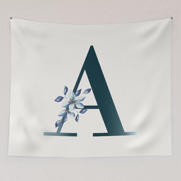 Item preview, Letter A - Blue Watercolor Flower designed and sold by CiaraPrints.
