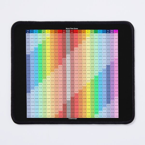 Item preview, (12 hour) World Time Zone Chart designed and sold by 13mtm80-Designs.