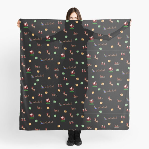Santa Clause Background on Black Scarf