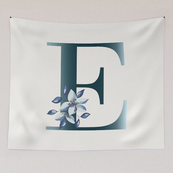 Item preview, Letter E - Blue Watercolor Flower designed and sold by CiaraPrints.