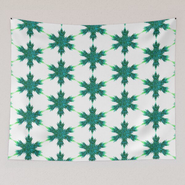 Item preview, Xmas Snowflakes Star Green Blue Thorns by Iritof designed and sold by iritof.
